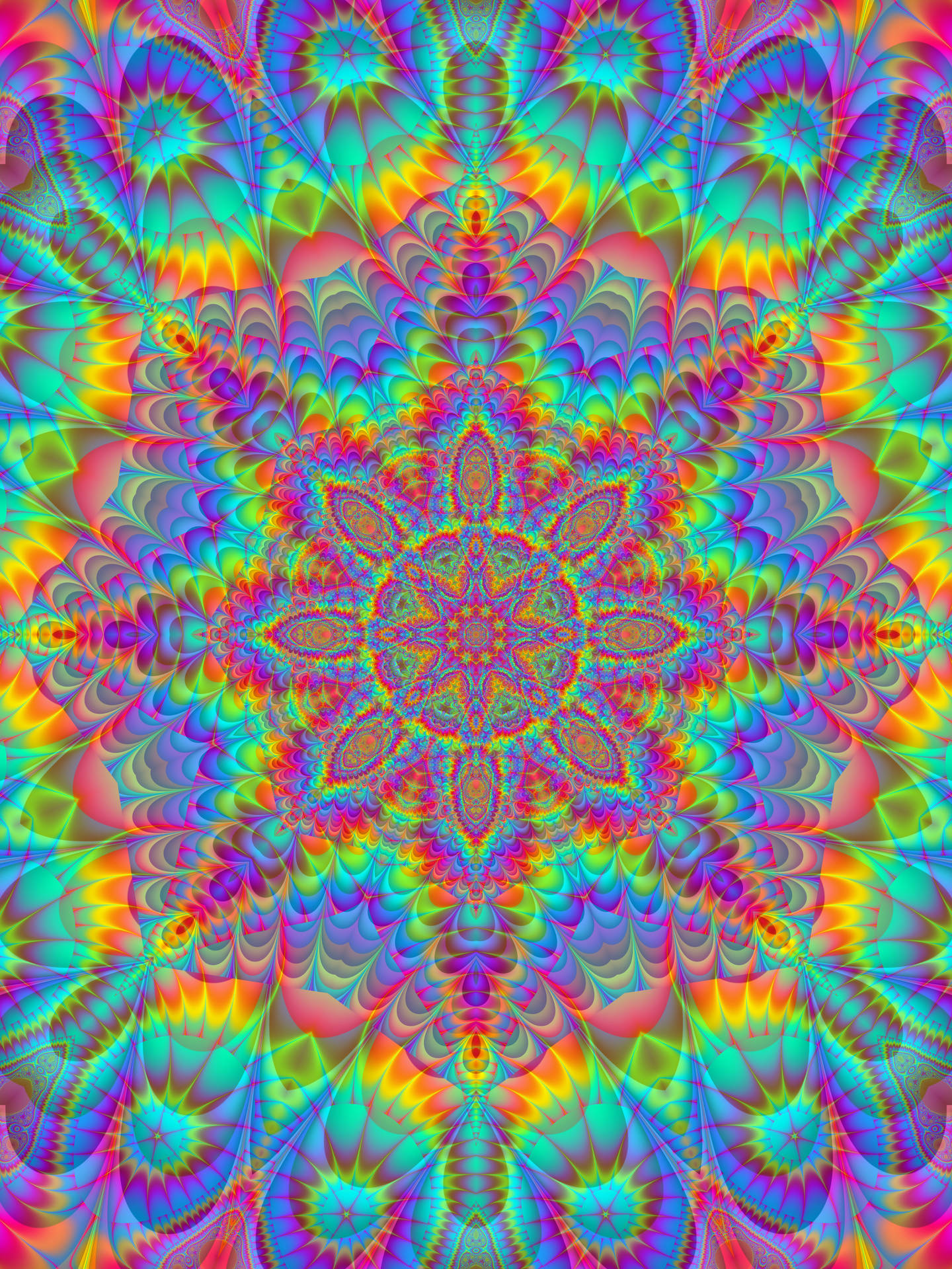 Mandala Neon Kaleidoscope