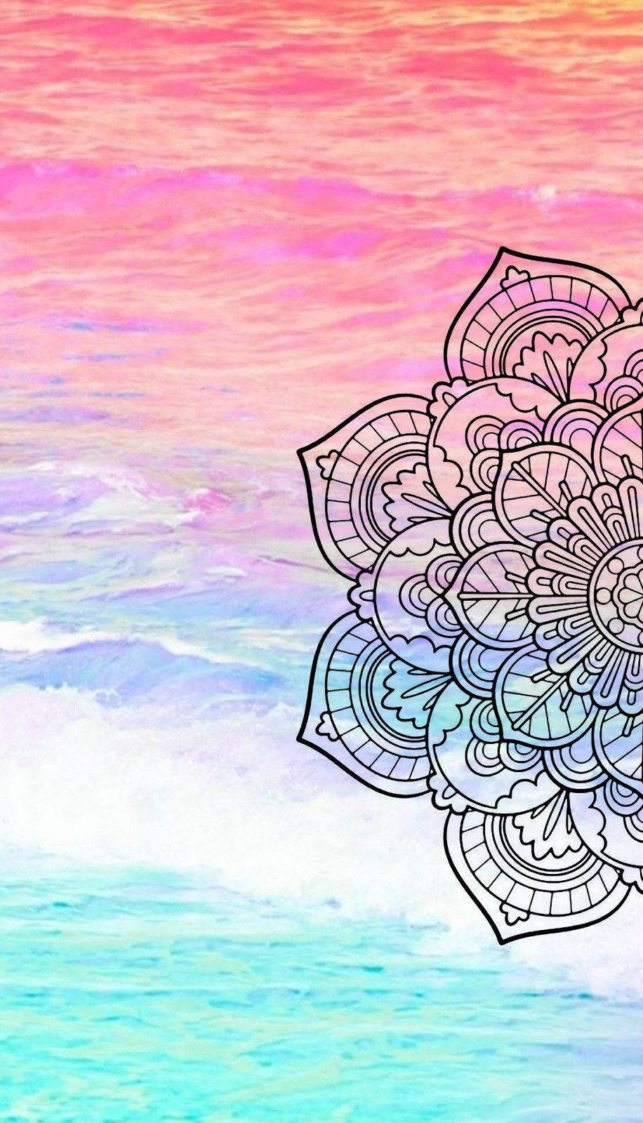 Mandala On Pink Background. Wallpaper