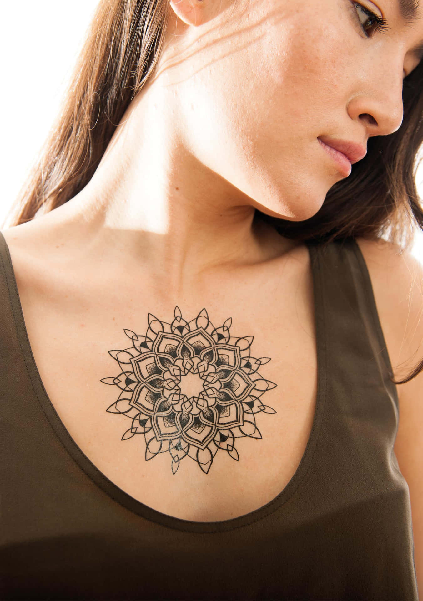 mandala tattoo front shoulder