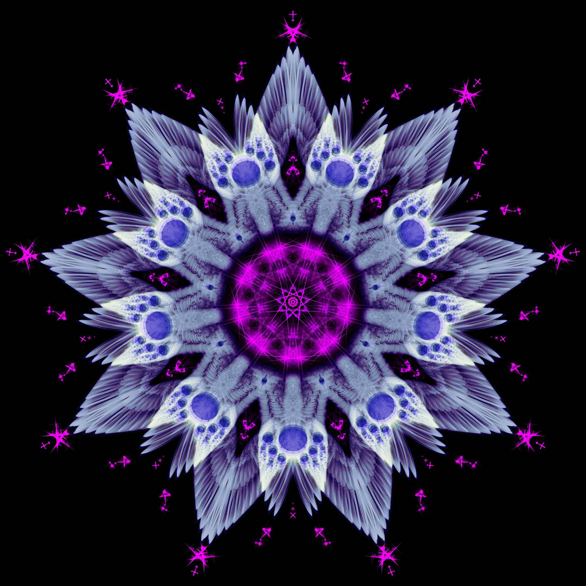 Mandala Purple Fractal Wallpaper