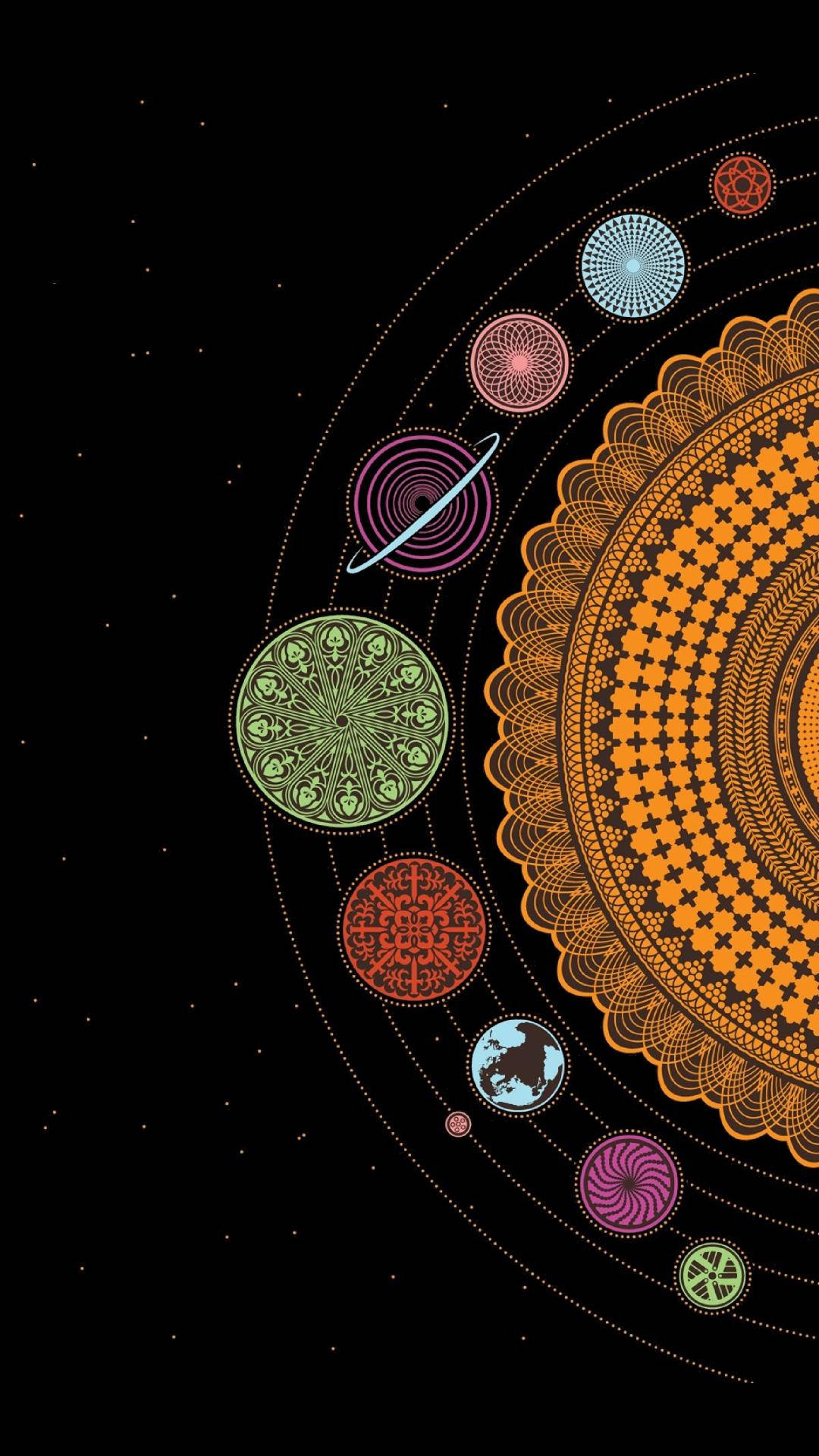 Mandala Solar System Art Wallpaper