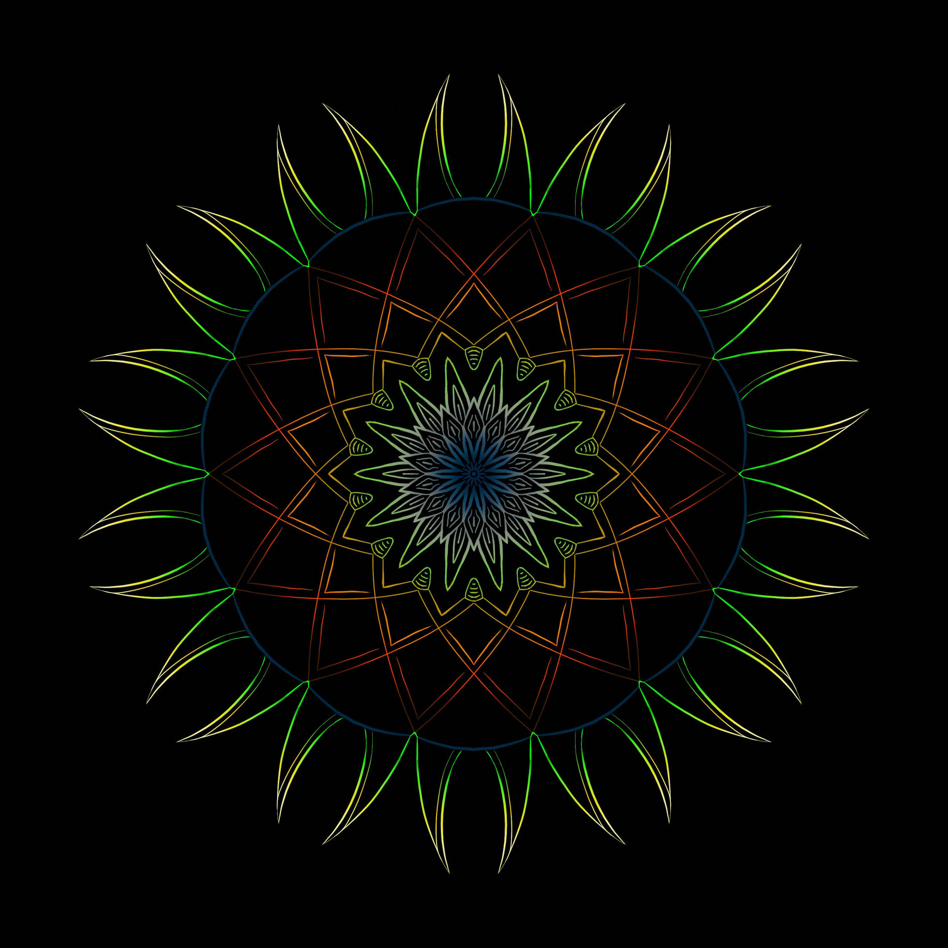 Mandala Trippy Flower Wallpaper