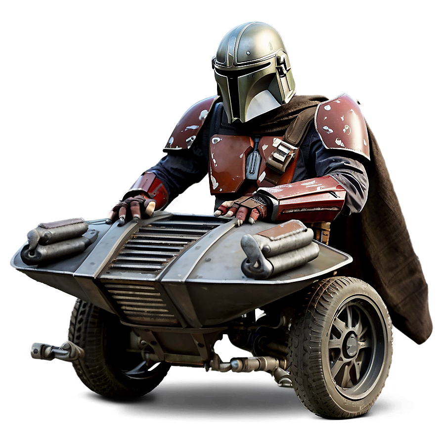 Mandalorian And Speeder Bike Png 05212024 PNG