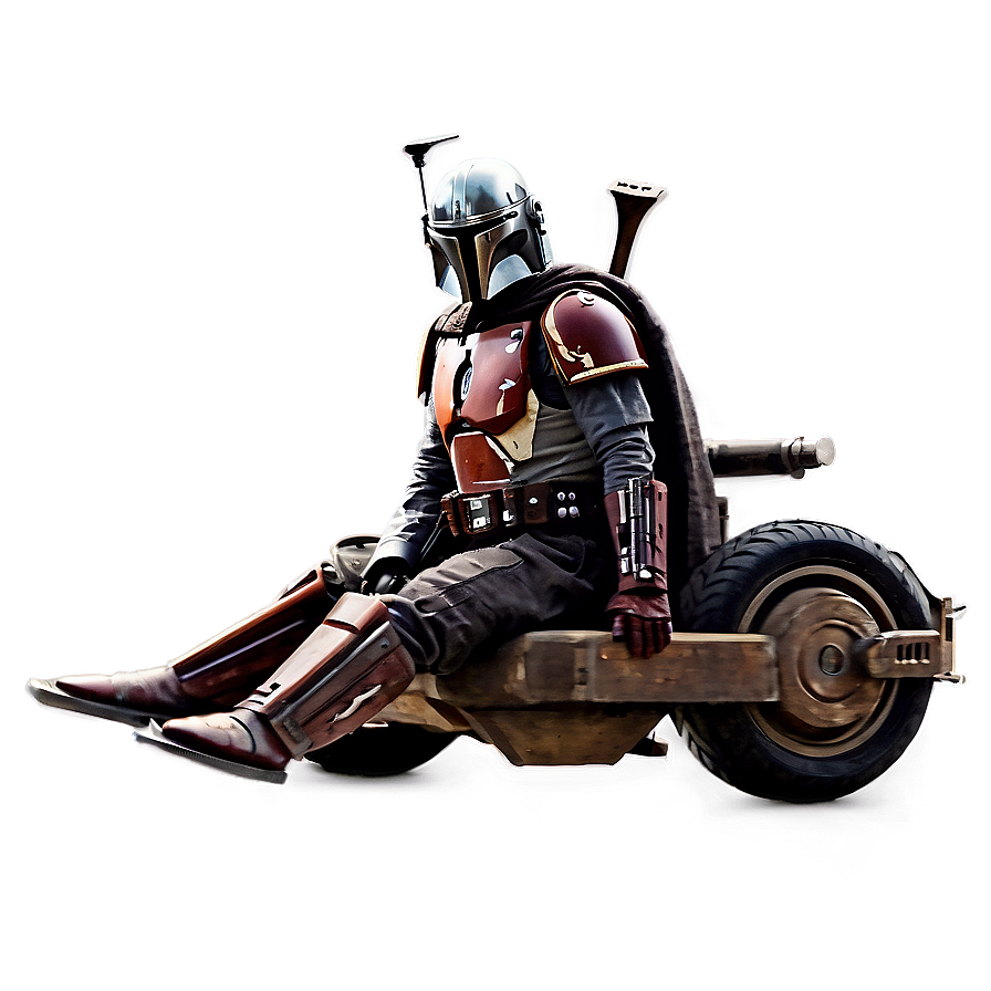 Mandalorian And Speeder Bike Png Yqv49 PNG