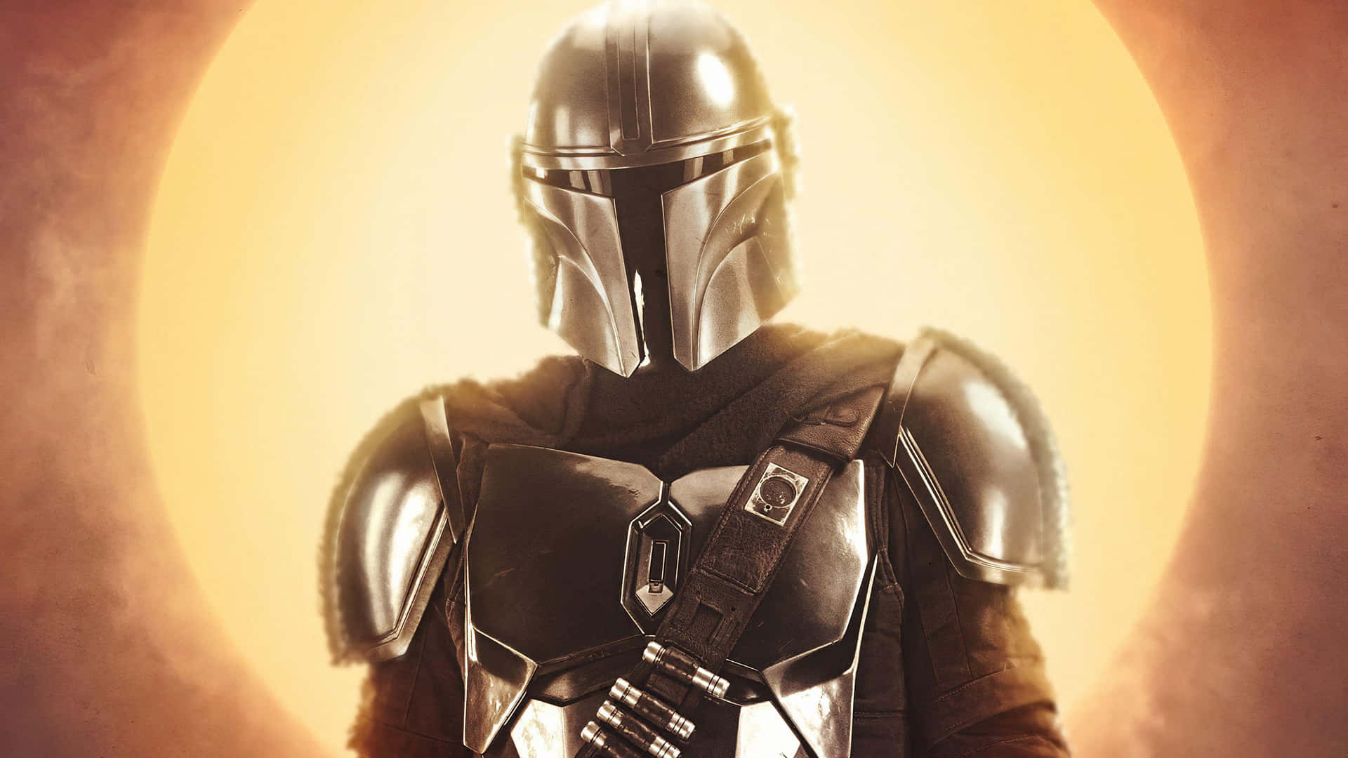 Mandalorian Armor Sunrise Backdrop Wallpaper