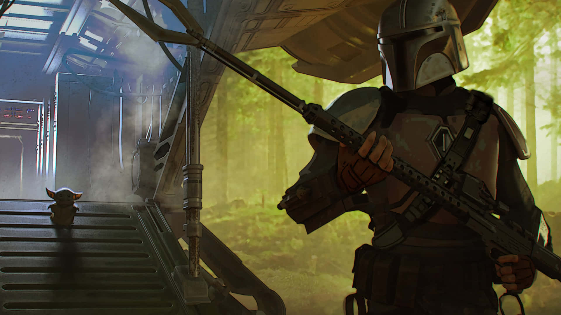 Take your gaming to the next level with the Mandalorian PC Wallpaper