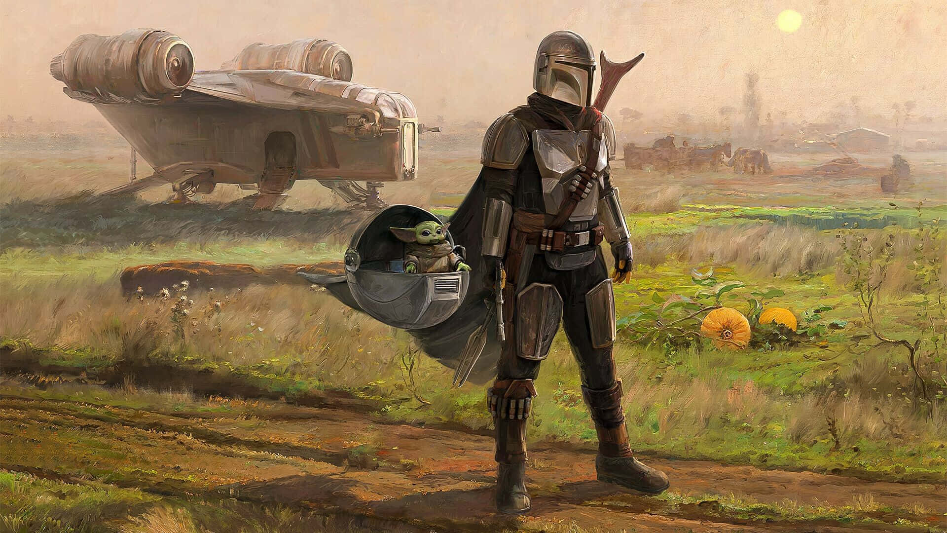 The Mandalorian-Inspired PC: A Must-Have for Star Wars Fans Wallpaper