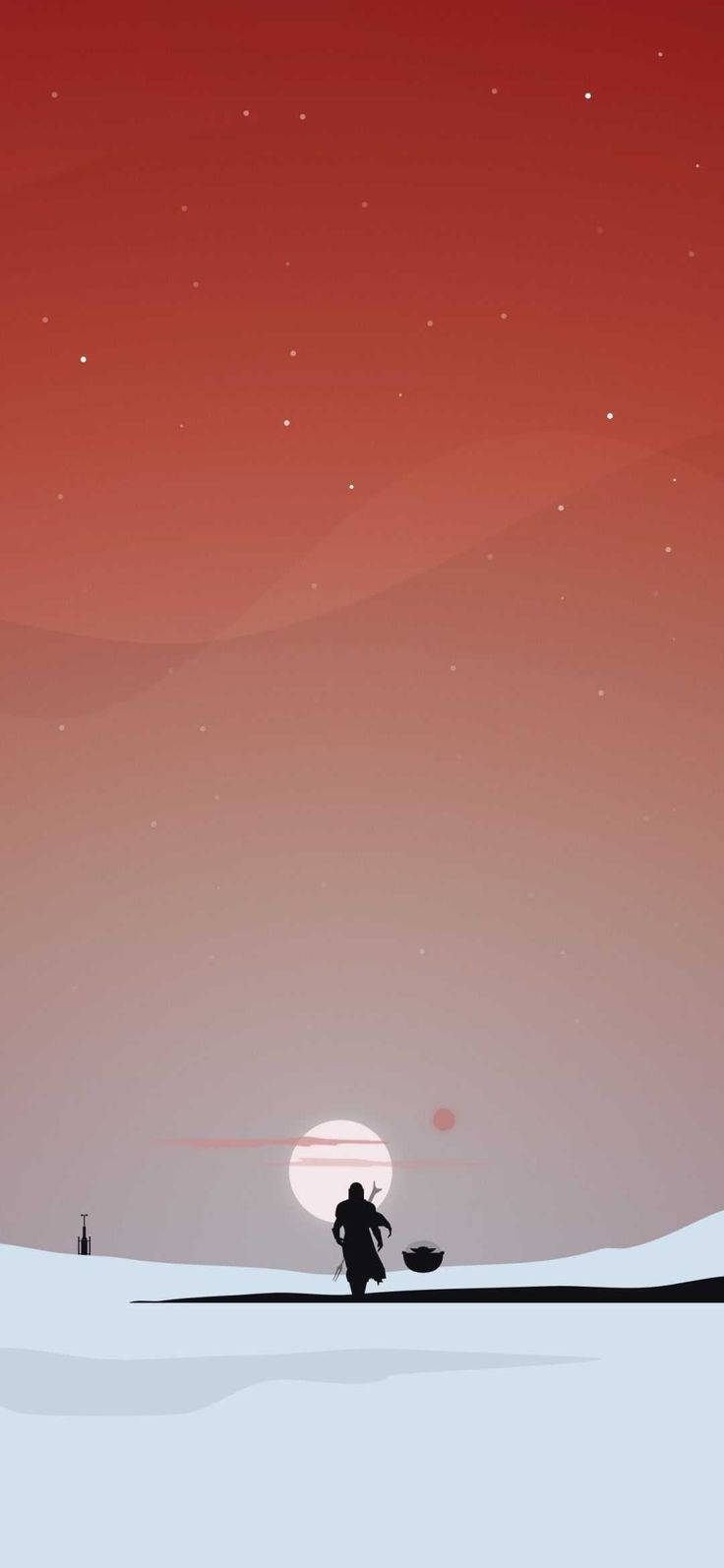 Mandalorian Silhouette Illustration Iphone Background