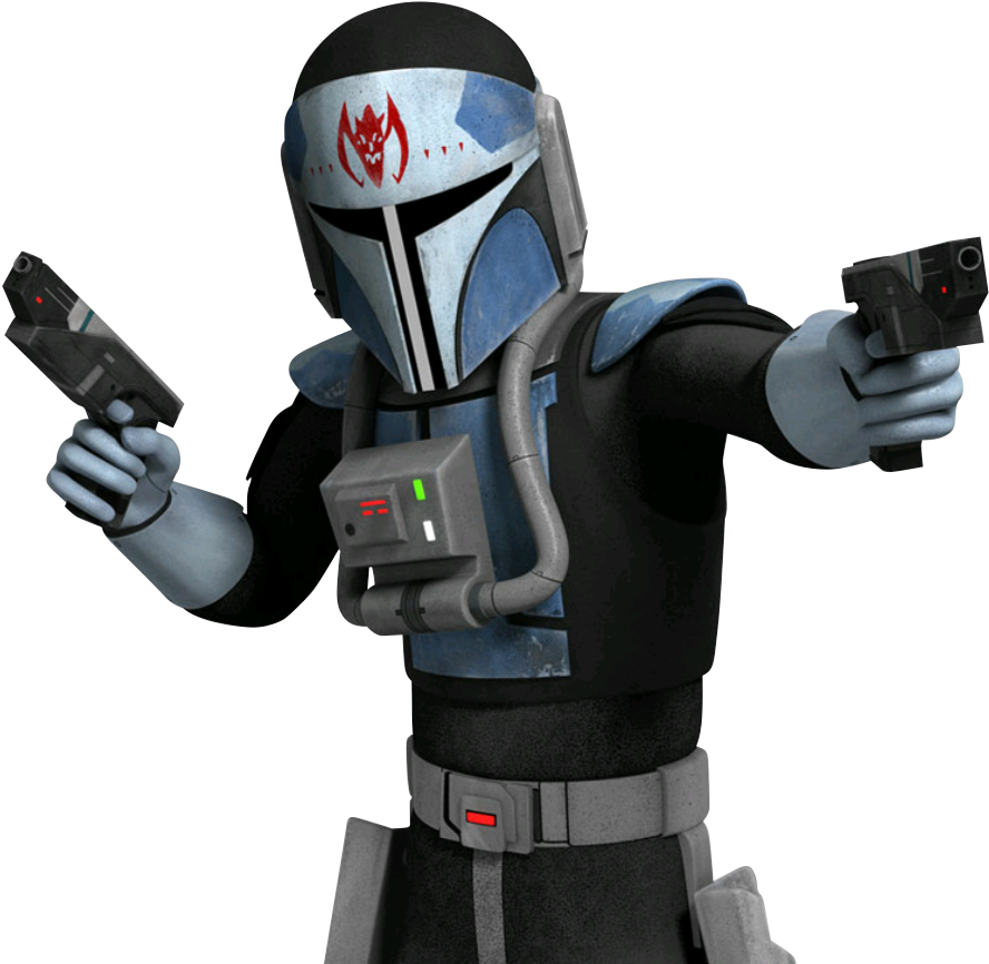 Mandalorian Warrior Dual Blaster Pose PNG