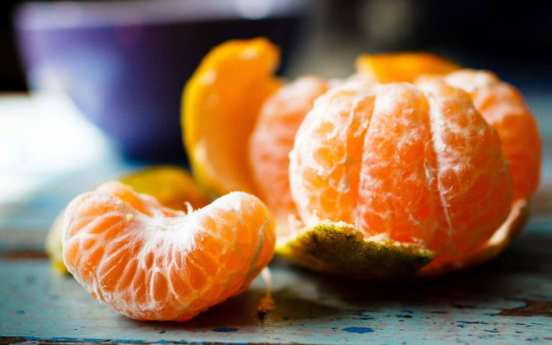 Mandarinorange Zitrusfrucht Abgetrenntes Segment Wallpaper