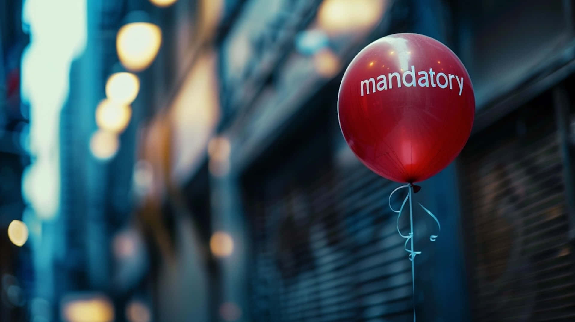 Mandatory Red Balloon Urban Backdrop Wallpaper