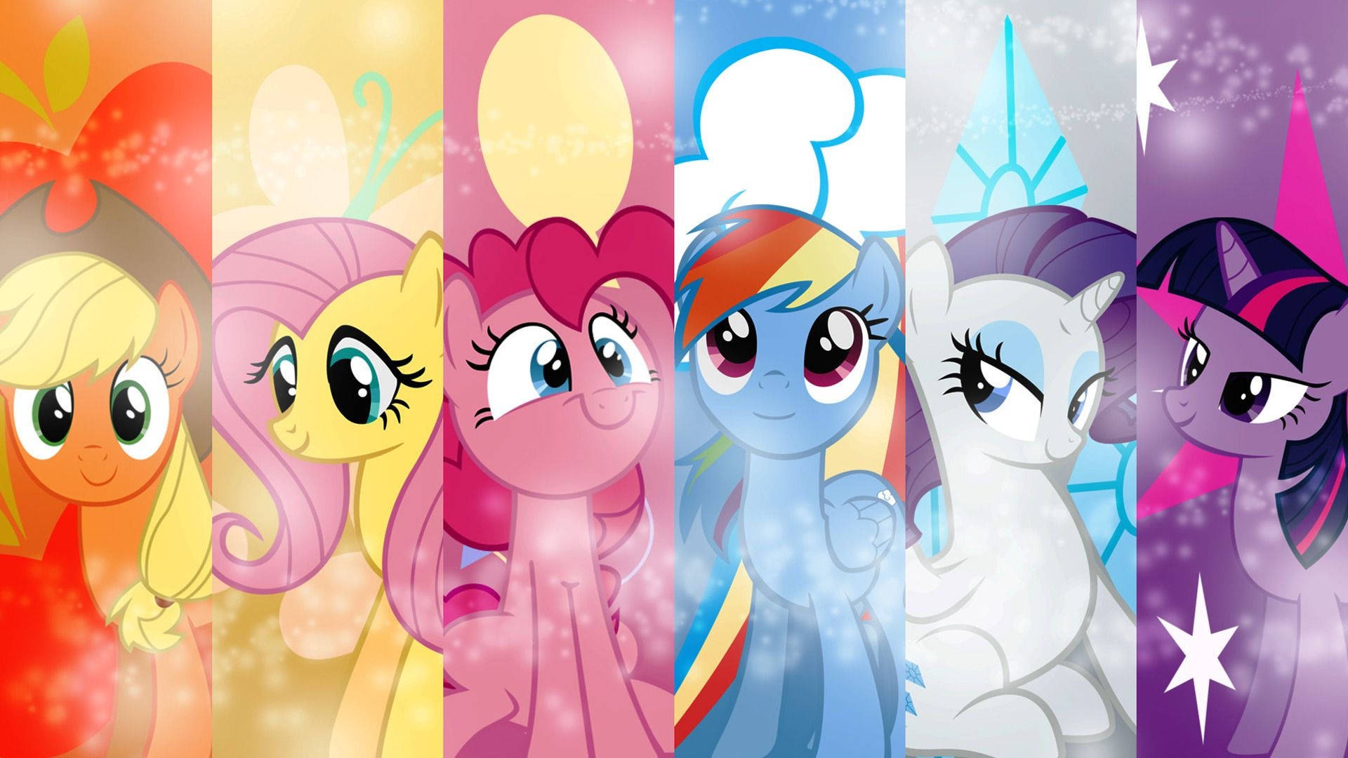 Mane Six Characters My Little Pony Wallpaper