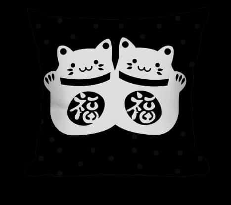 Maneki Neko Cushion Design PNG