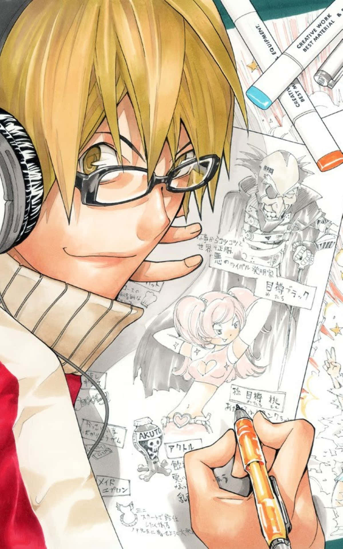 Manga Taiteilija Työssä Taustakuva