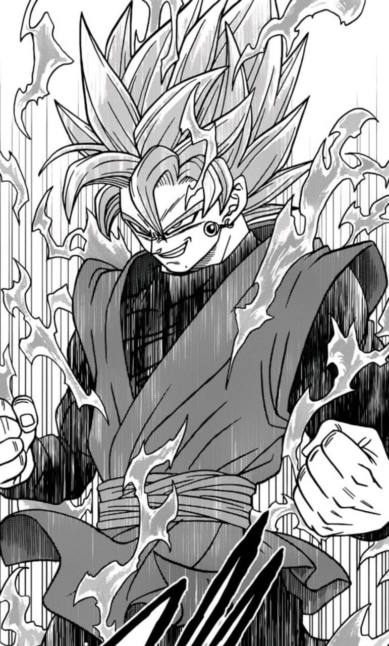 Manga Drawing Of Black Goku Phone Wallpaper