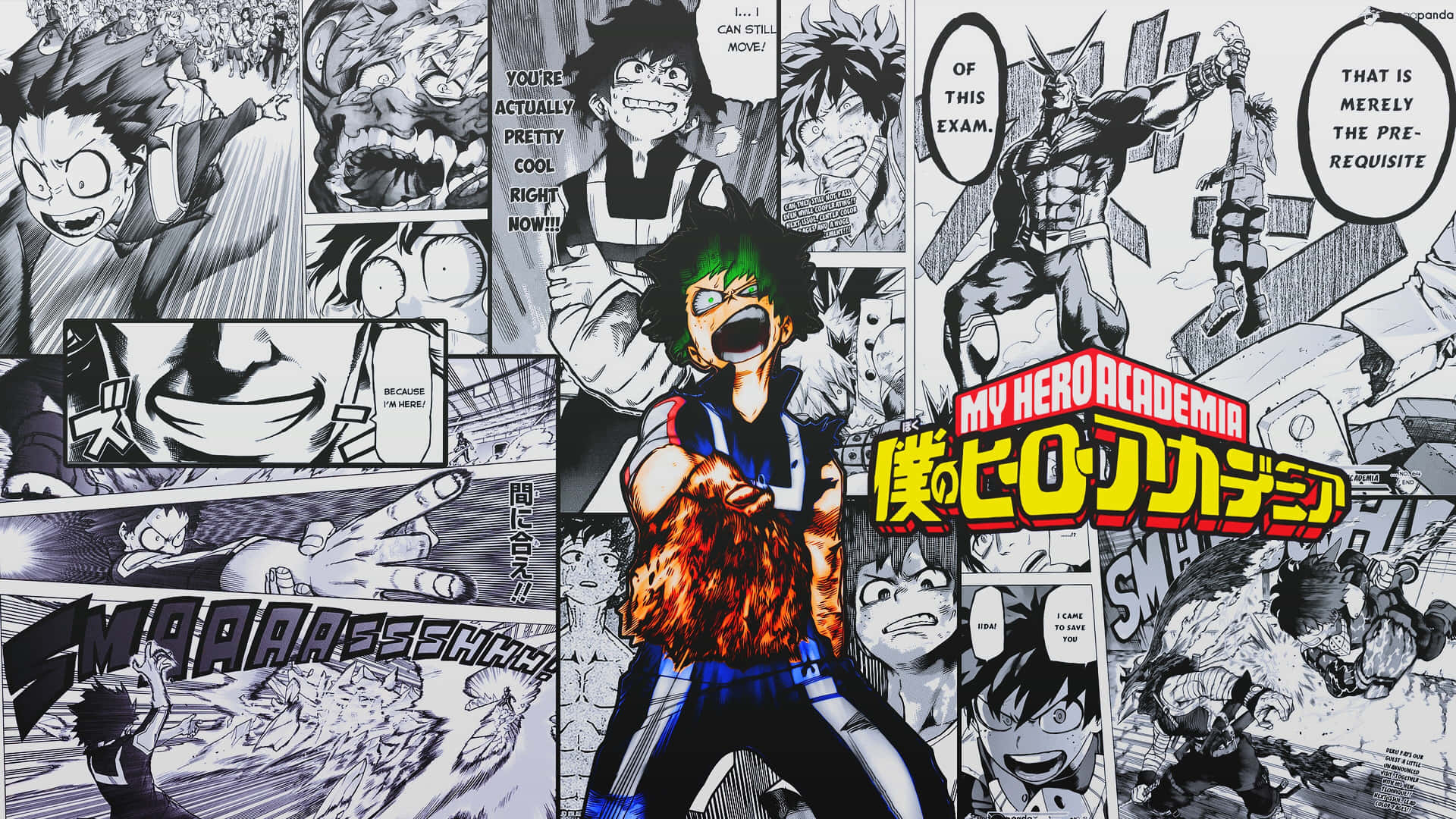 Farverige paneler af Manga sider Wallpaper