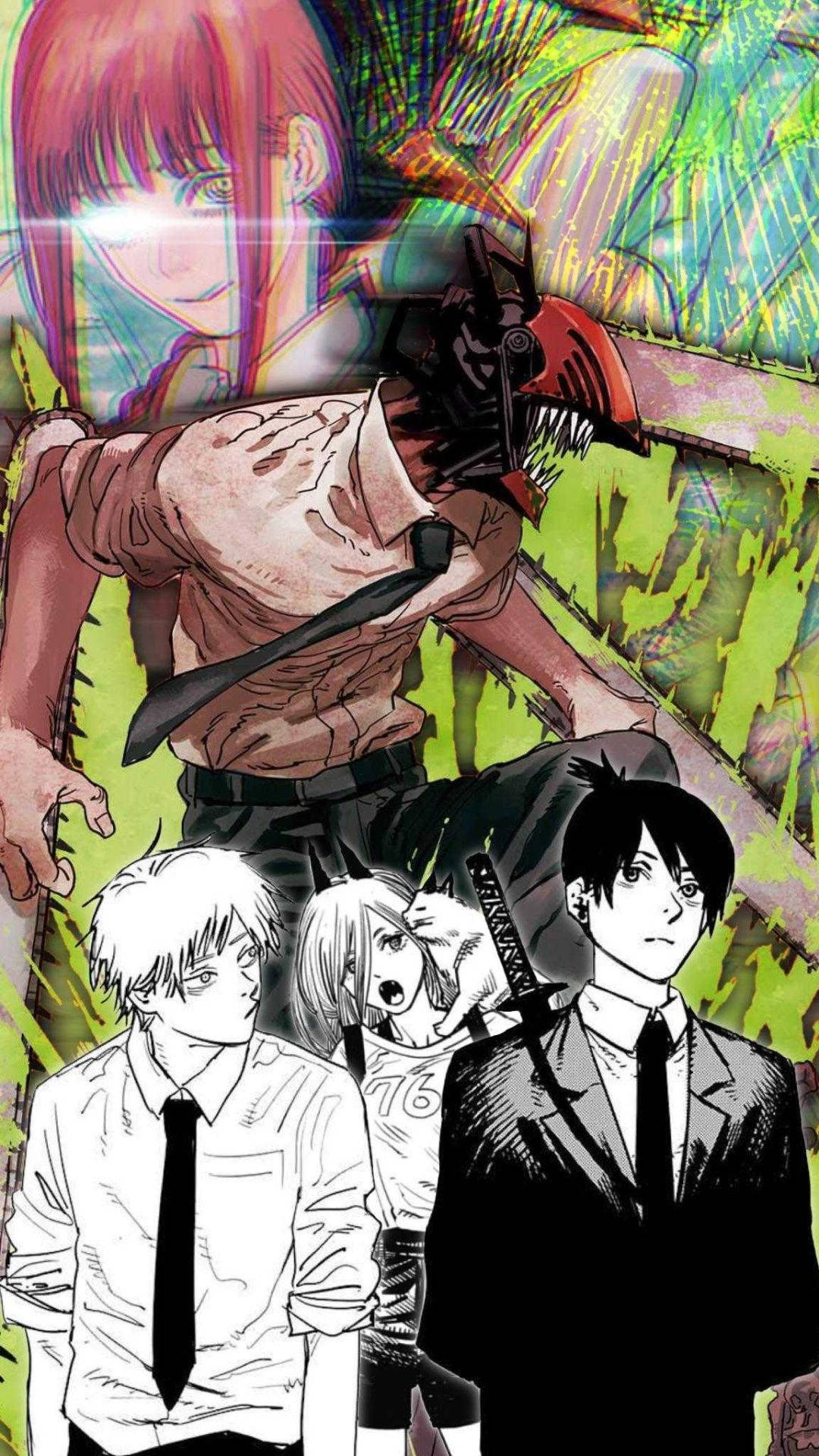 Manga Series Chainsaw Man Guys Anime Background
