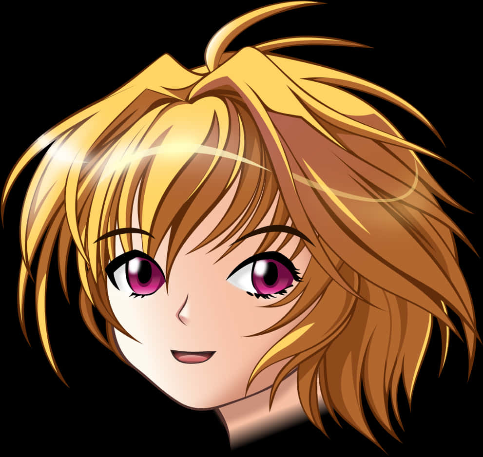 Manga Style Blonde Character PNG
