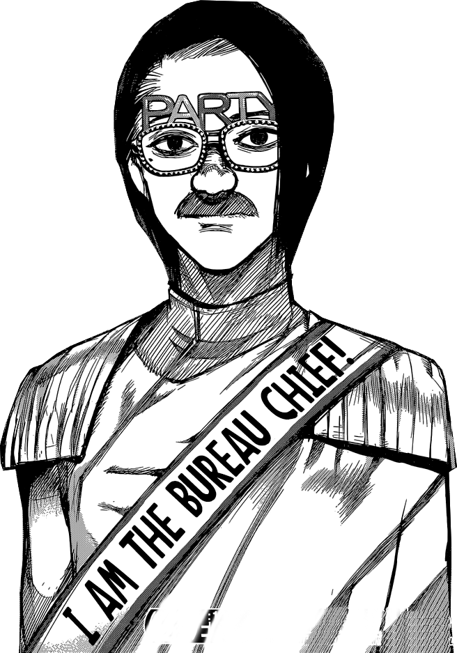 Manga Style Bureau Chief Illustration PNG