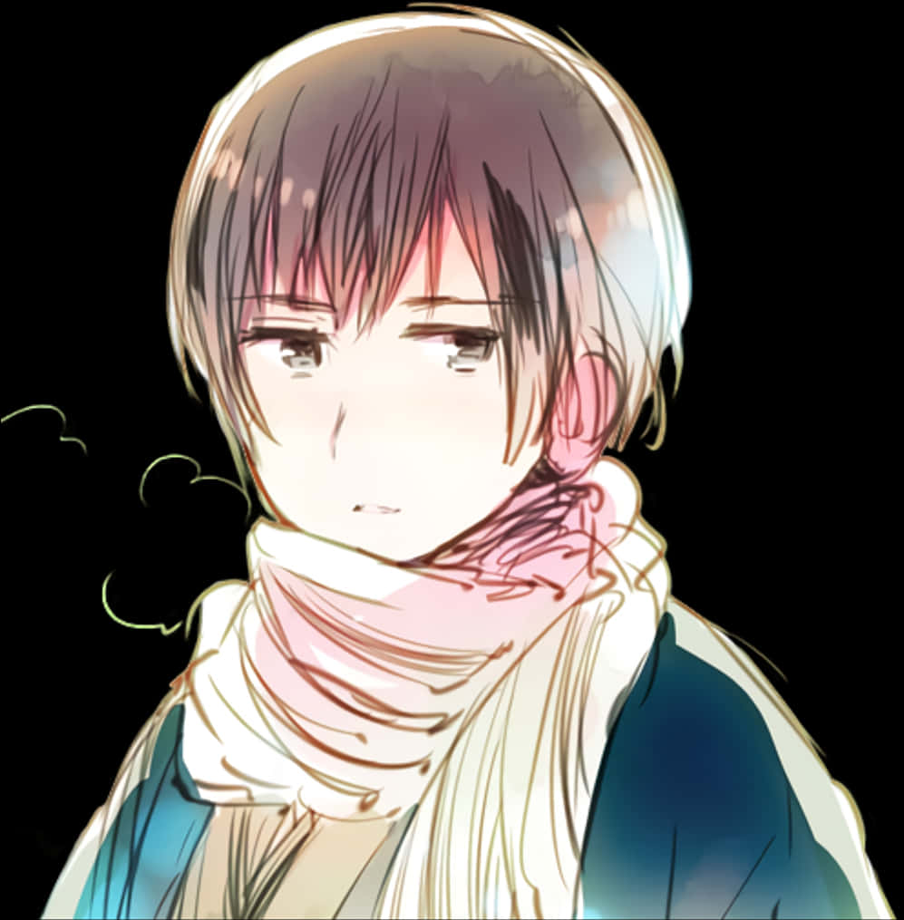 Manga Style Portraitwith Scarf PNG