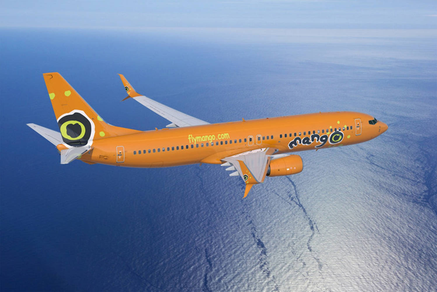 Mango Airlines Flyvemaskine Blå Ocean Bølge Wallpaper