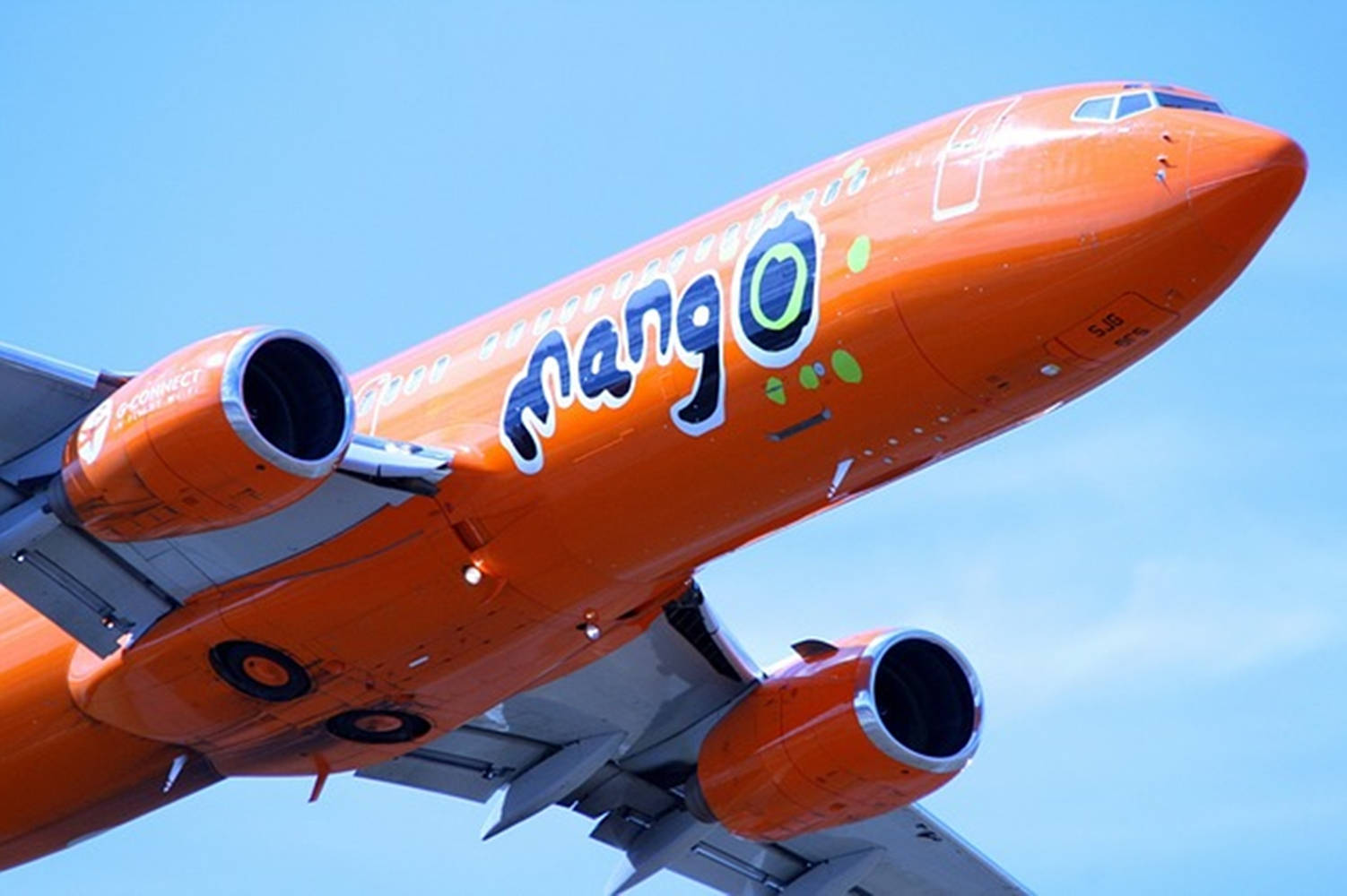 Mango Airlines Logo On Aircraft Background