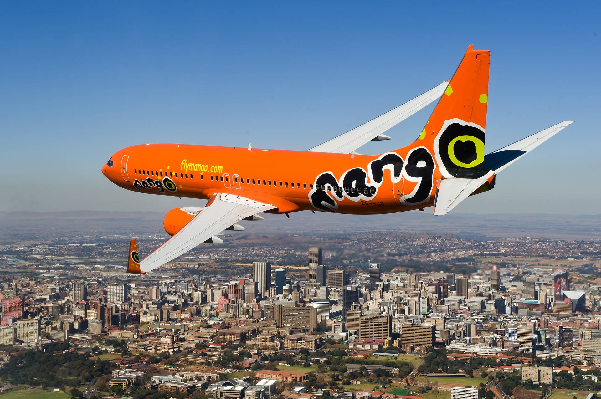 Mango Airlines Orange Airplane Wallpaper