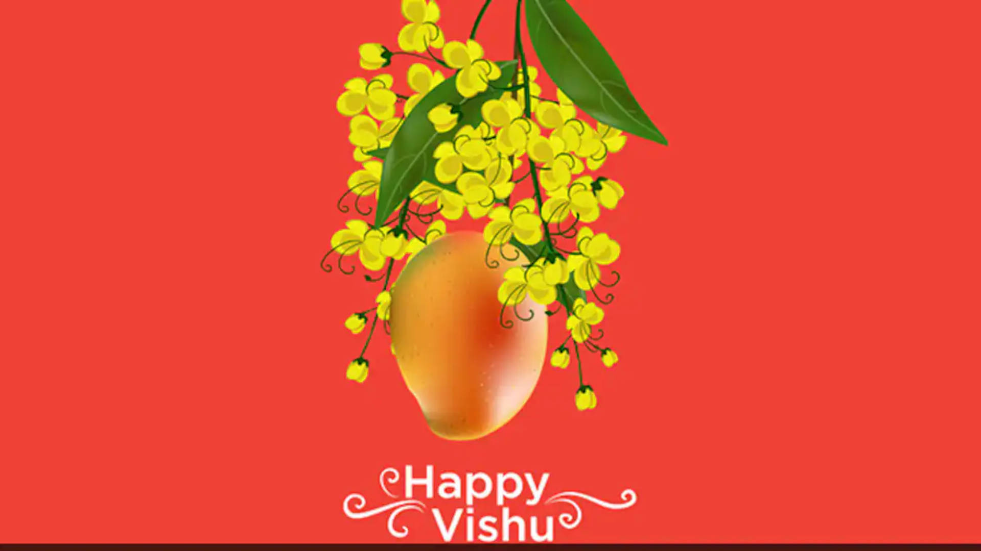 Mangoesy Flores Para Celebrar Vishu Feliz. Fondo de pantalla