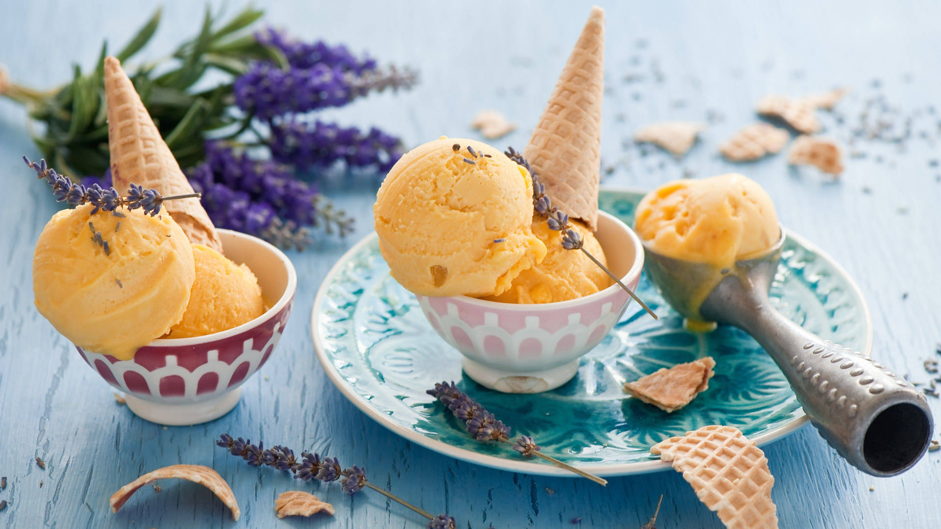 Mango Ice Cream Dessert Wallpaper
