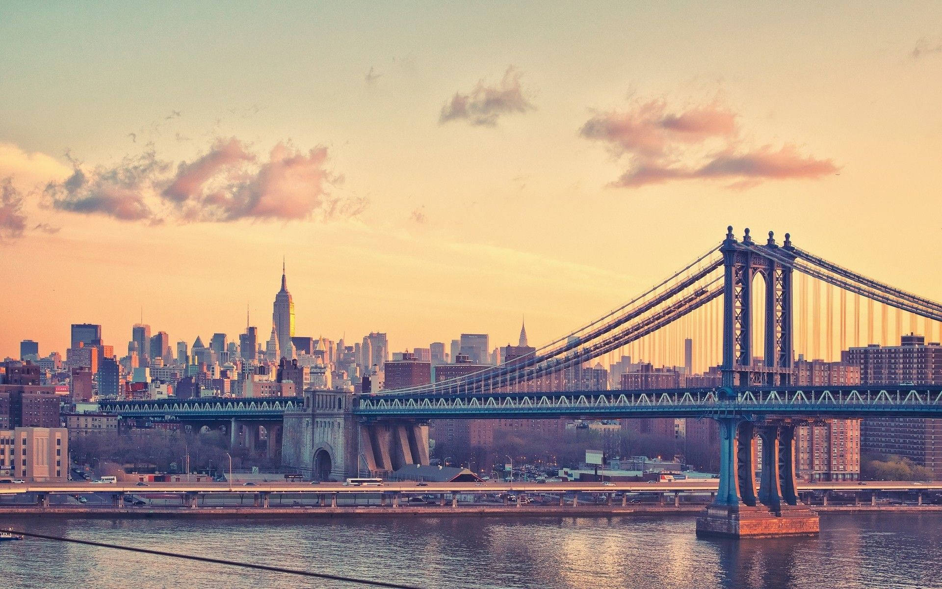 Manhattan Bridge And New York Skyline Wallpaper