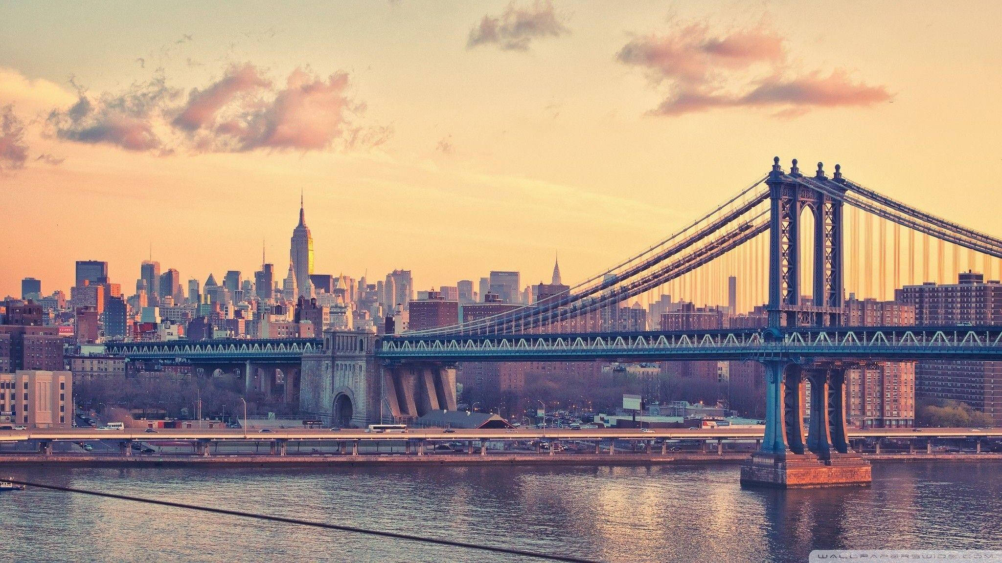 Manhattan Bridge For American City Wallpaper