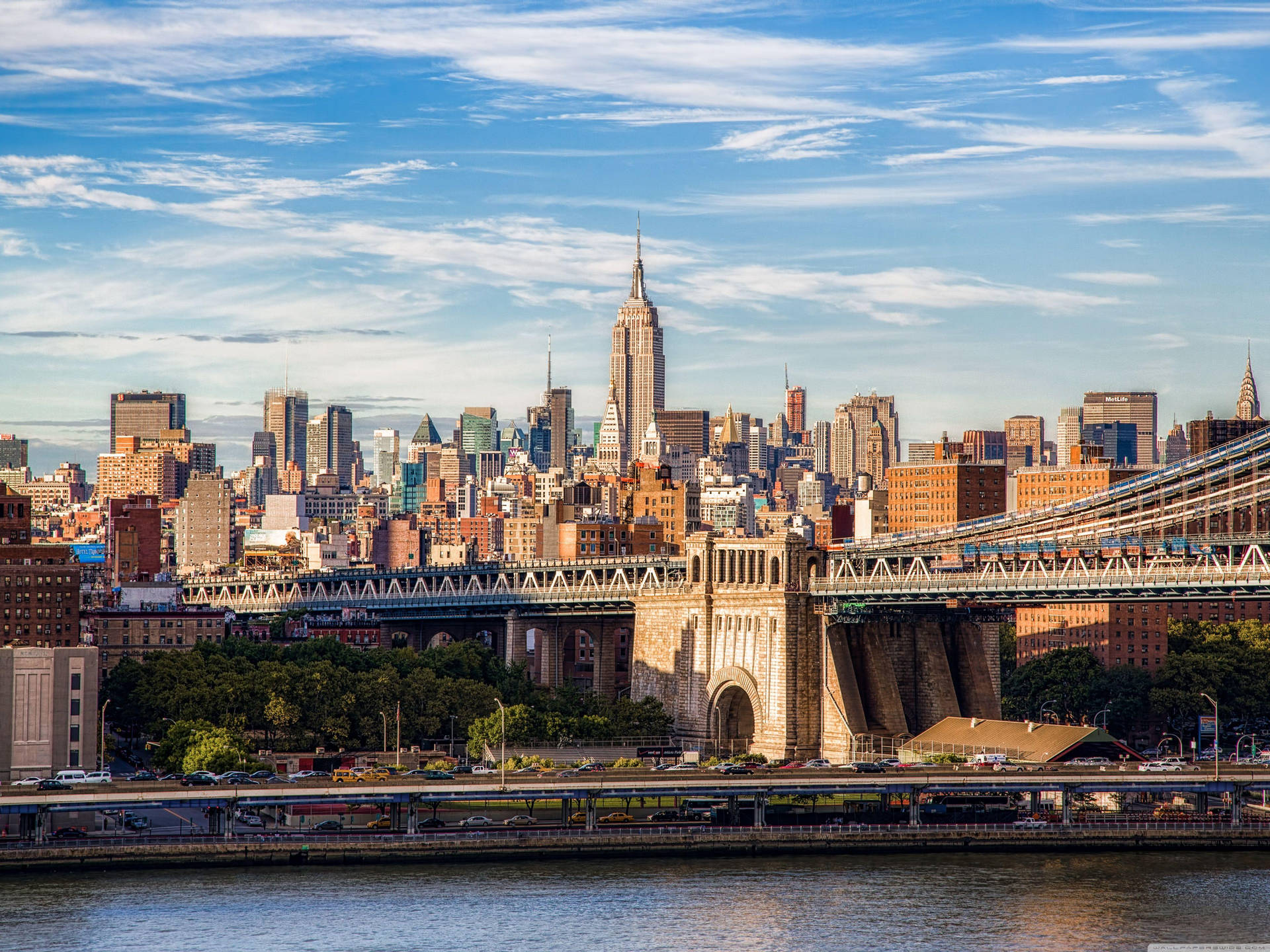 Manhattan Brooklyn Bridge Daytime Wallpaper