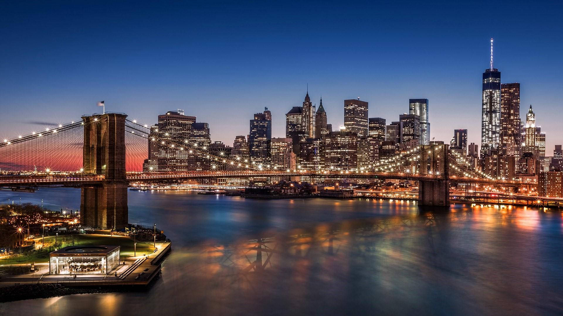 Manhattan-Brooklyn Bridge Illuminate Wallpaper