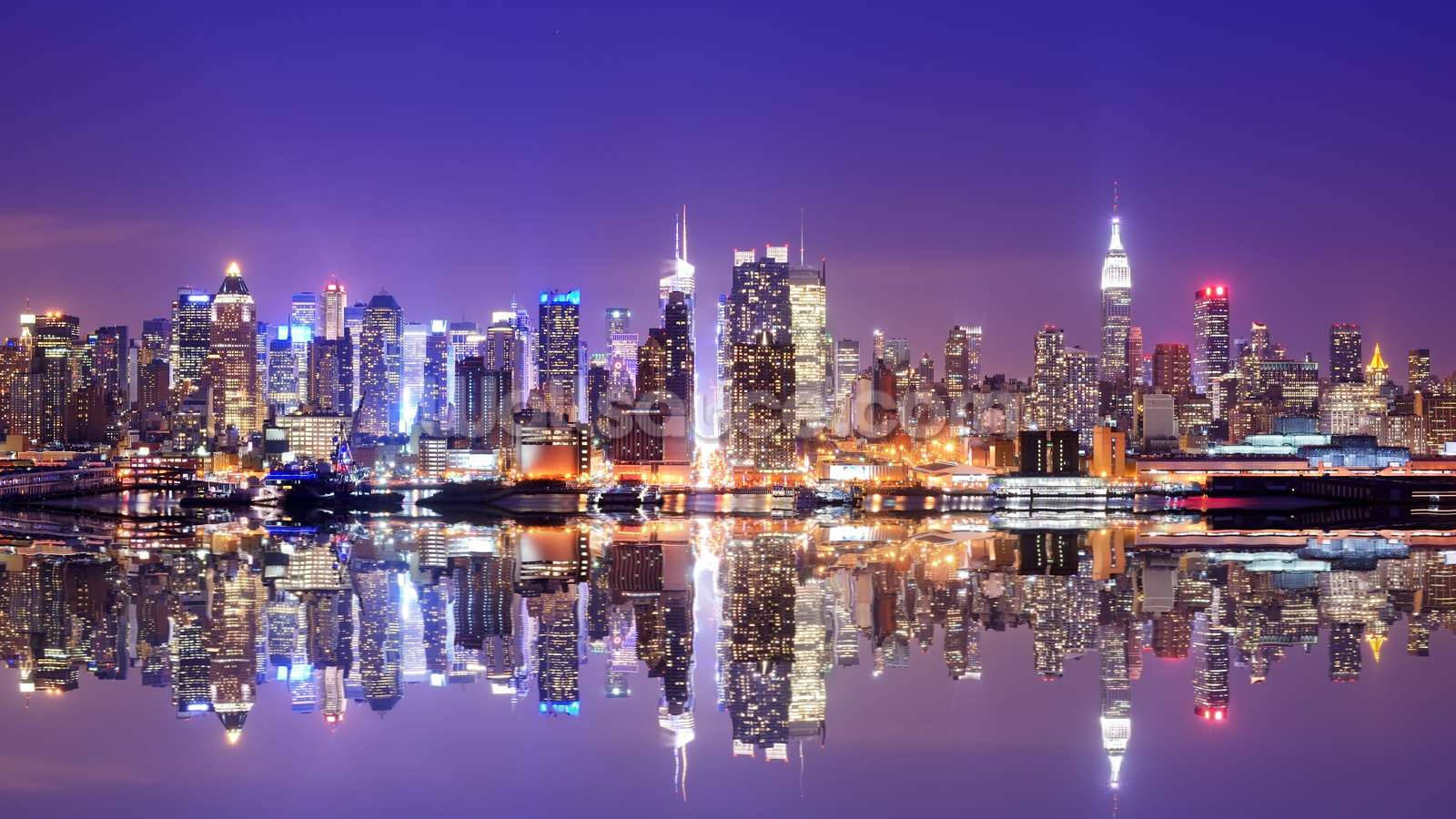 Manhattan New York City Skyline Reflection Wallpaper