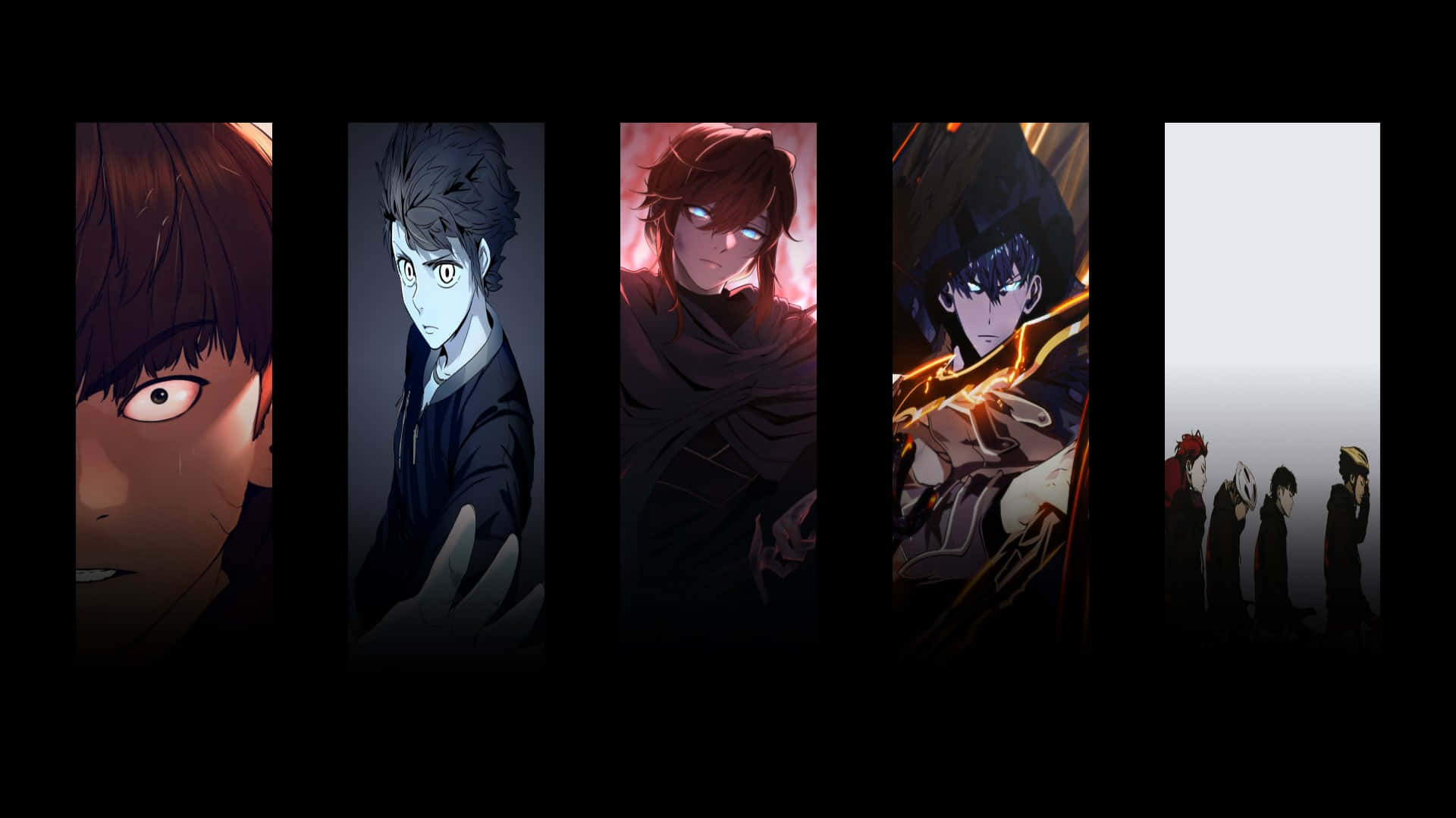 Manhwa Character Collage Wallpaper. 