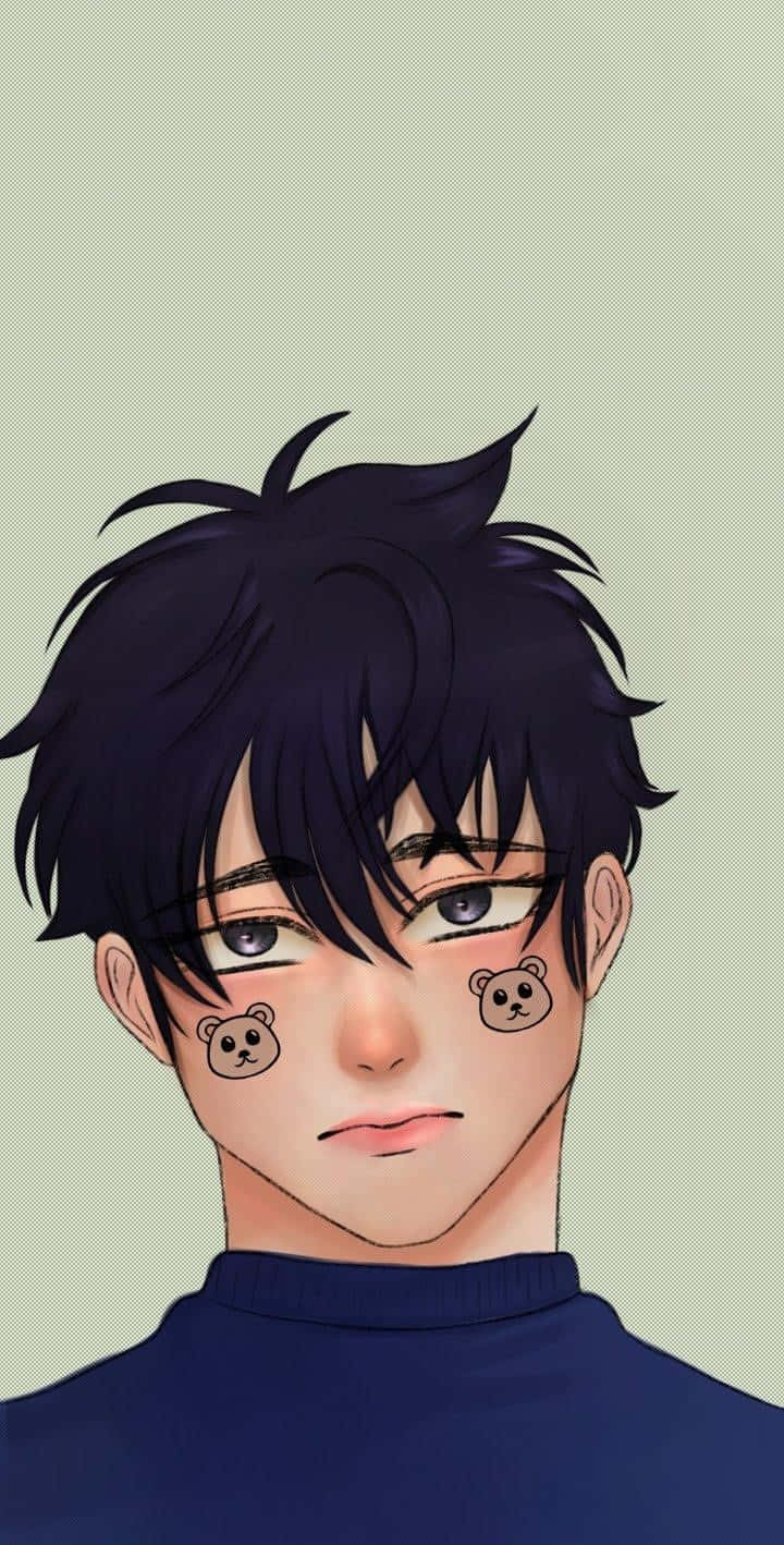 Manhwa Character With Bear Cheek Art Wallpaper