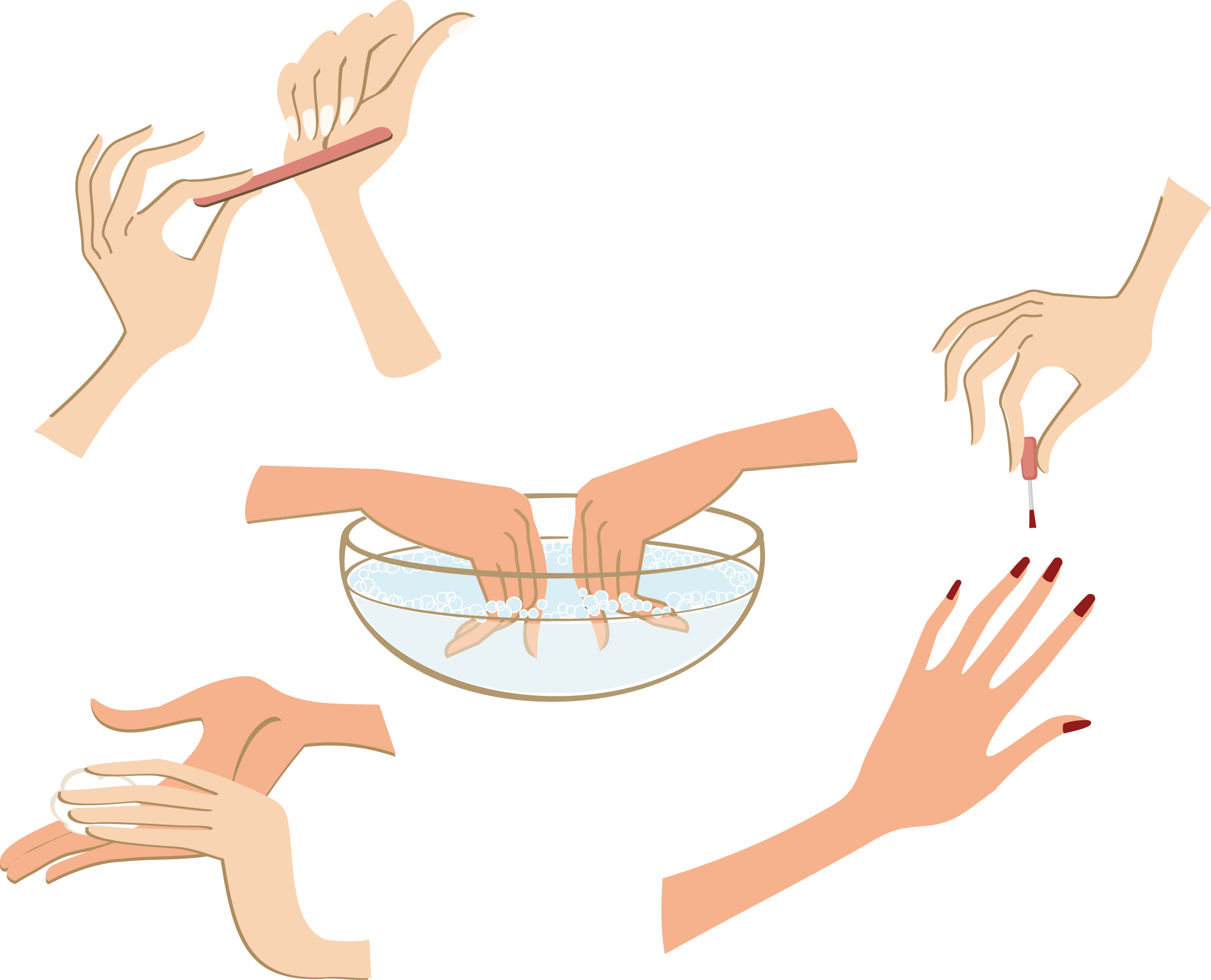 Manicure Process Steps Illustration PNG