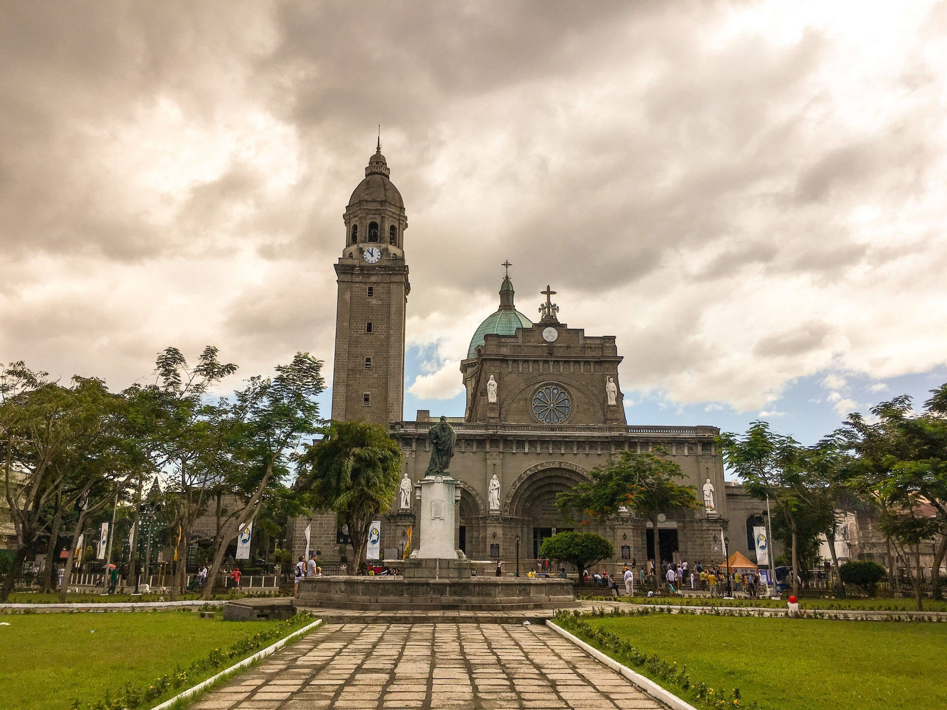 Fotografia Della Cattedrale Di Manila Sfondo