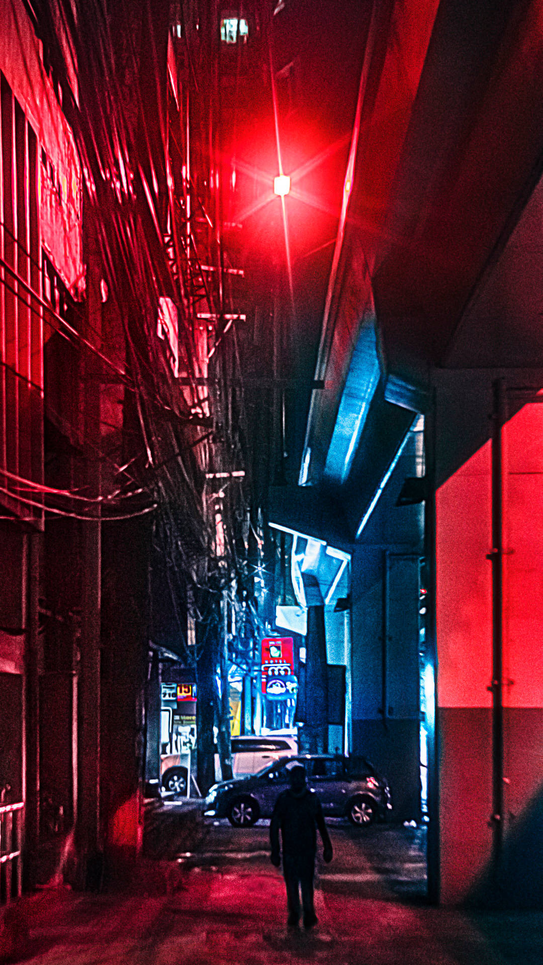 Manila Streets Rød Æstetik Wallpaper
