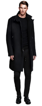 Manin Black Coatand Trousers PNG