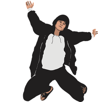 Manin Hoodie Dancing Illustration PNG