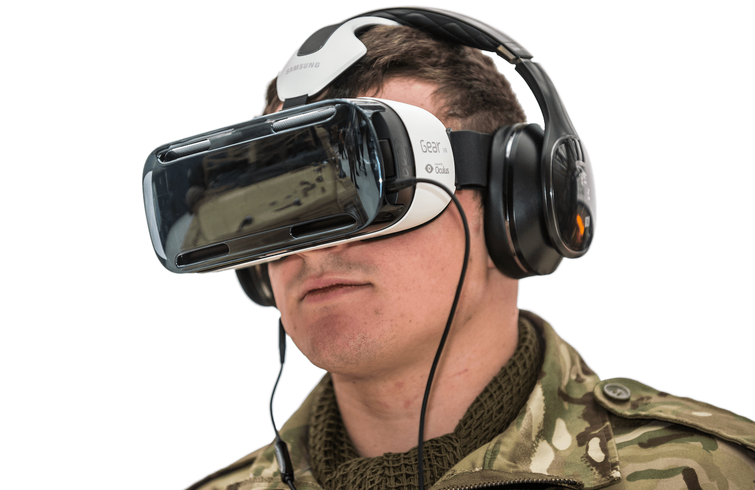 Manin Military Uniformwith V R Headset PNG