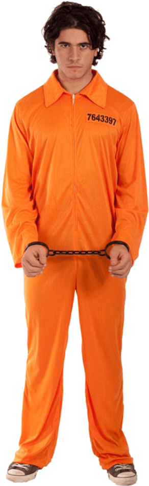 Manin Orange Prison Uniform PNG