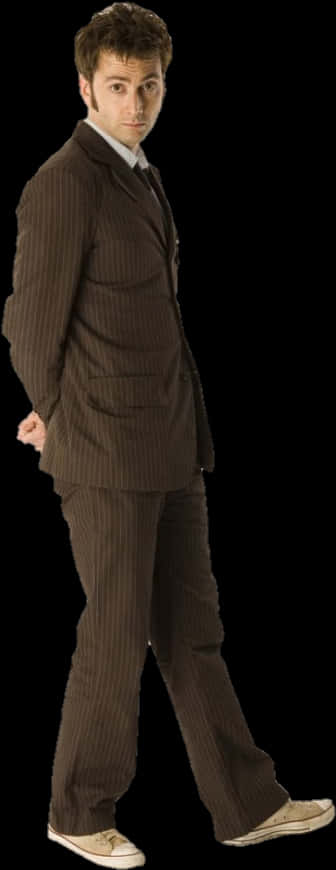 Manin Pinstripe Suit PNG