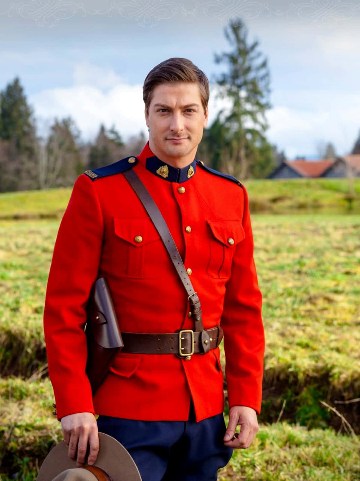 Manin Red Mountie Uniform Outdoors Wallpaper