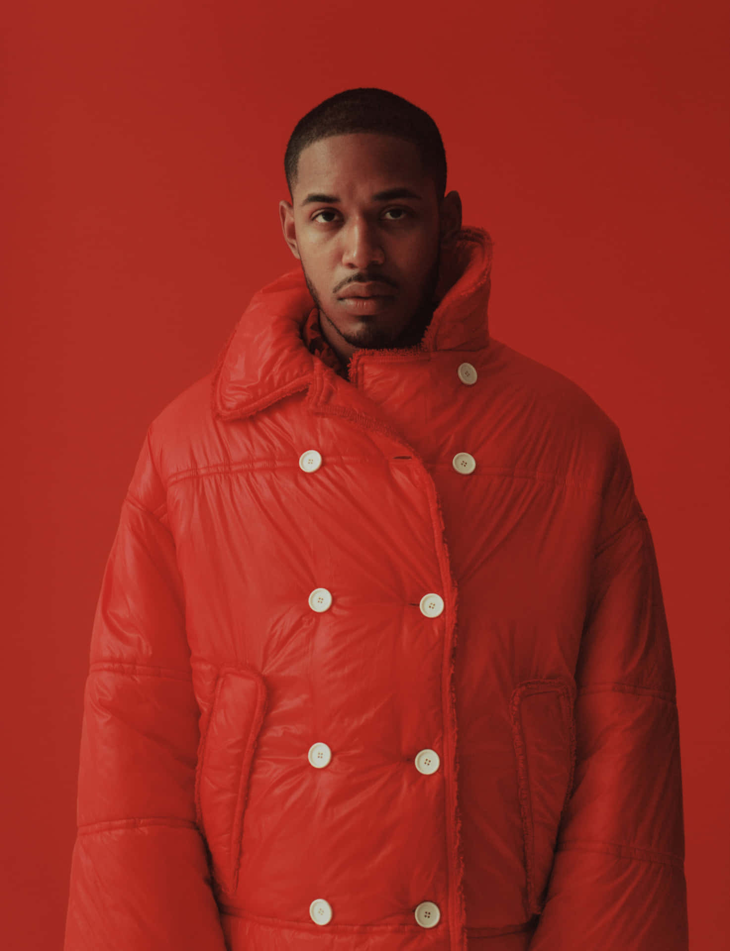 Manin Red Puffer Jacket Wallpaper