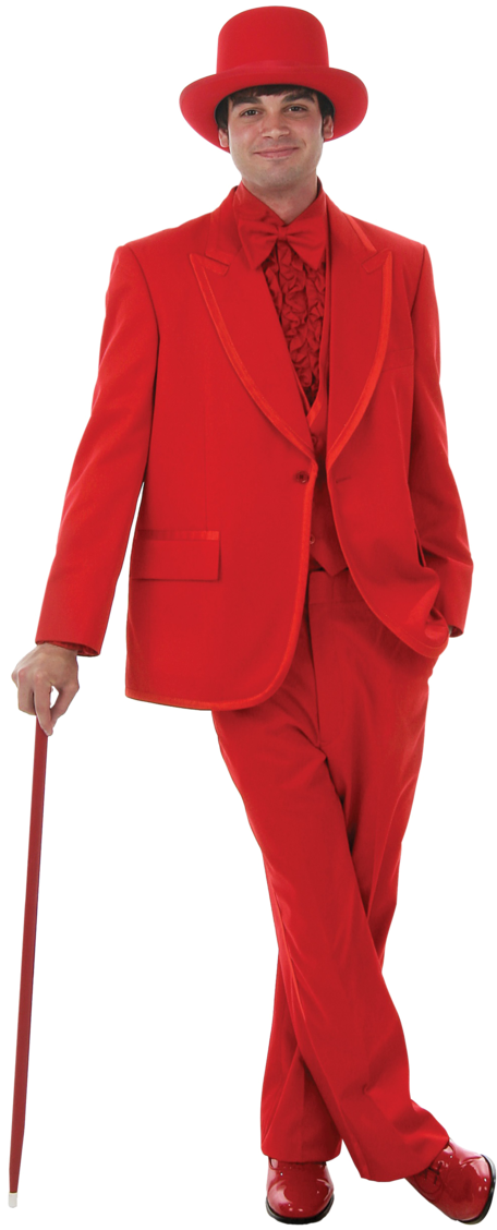 Manin Red Suitand Hat PNG
