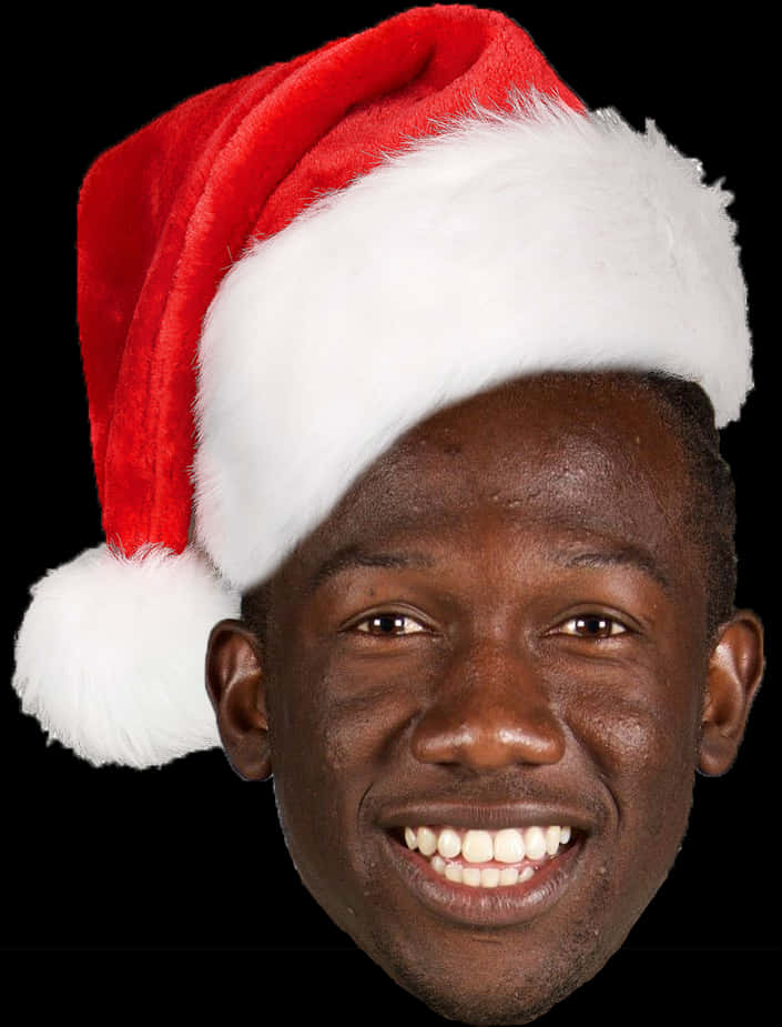 Manin Santa Hat Smiling PNG