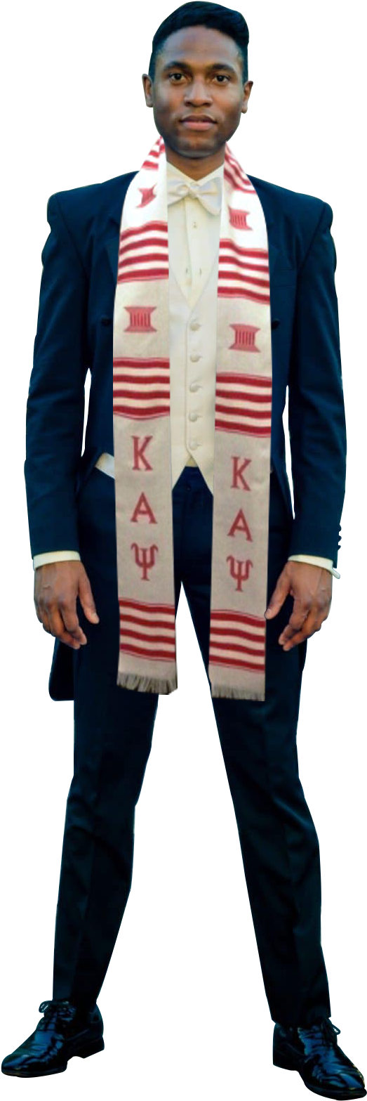 Manin Suitwith Fraternity Scarf PNG