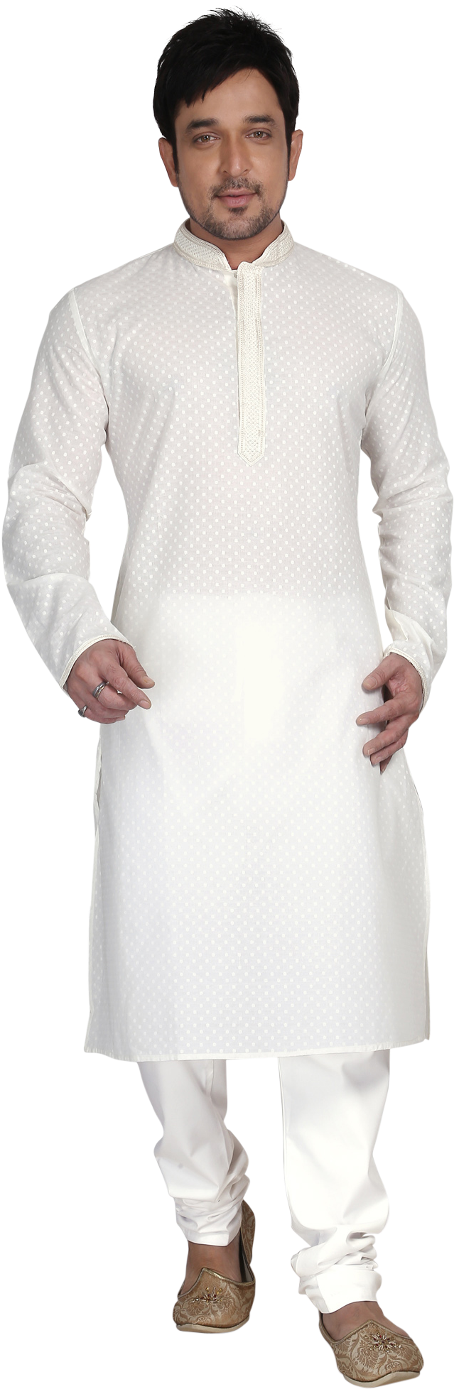 Manin Traditional White Kurta Pajama PNG